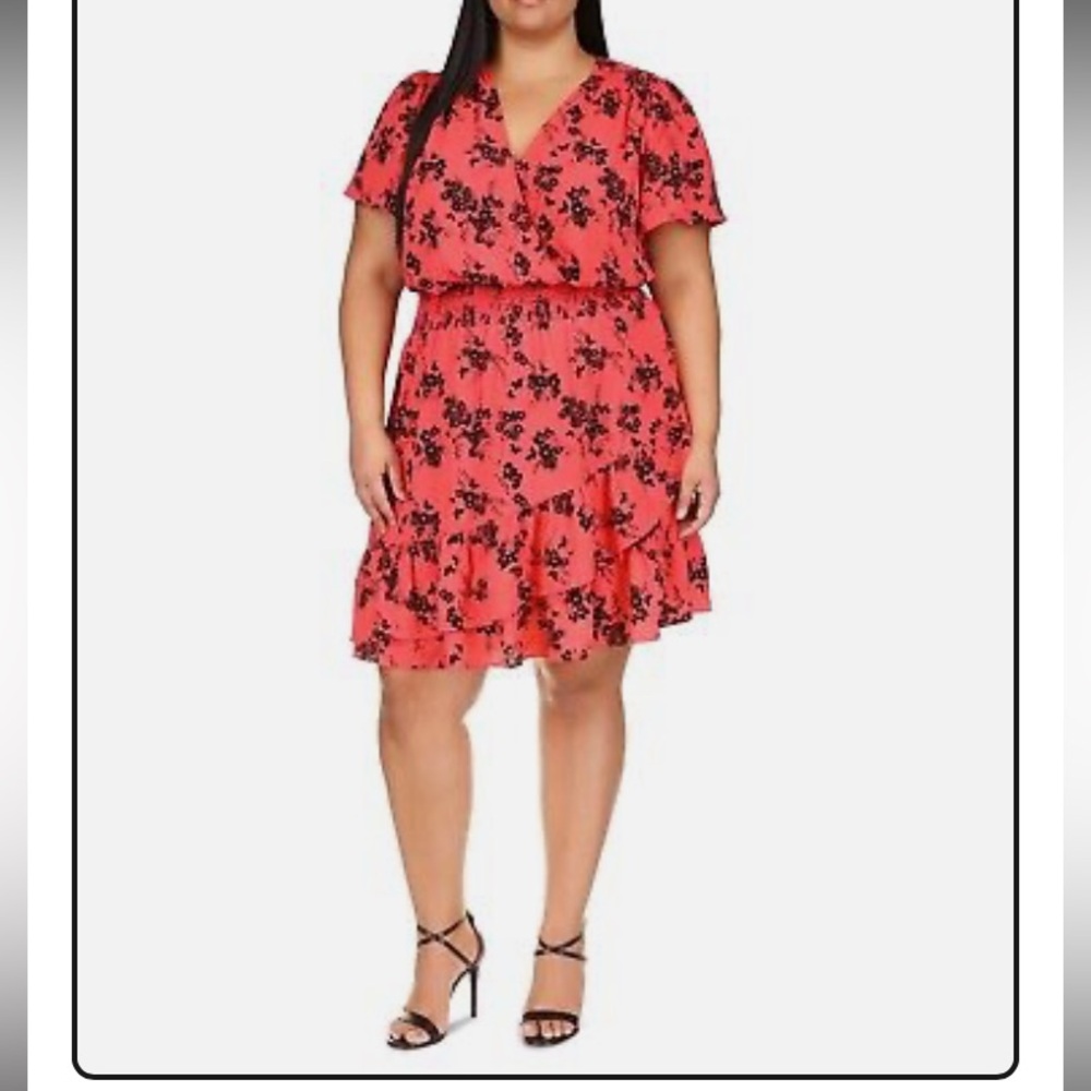 MICHAEL Michael Kors Pink Flutter Sleeve Wrap Sundress